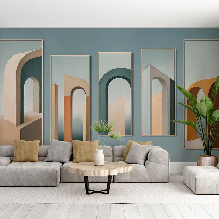 Papel de parede imitação de mesa | Arco-abstrato com tons suaves