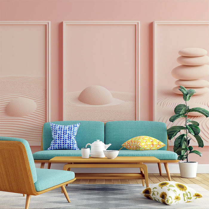 Fotótapéta utánzat asztal | Összetétel puha homok és kavicsokban