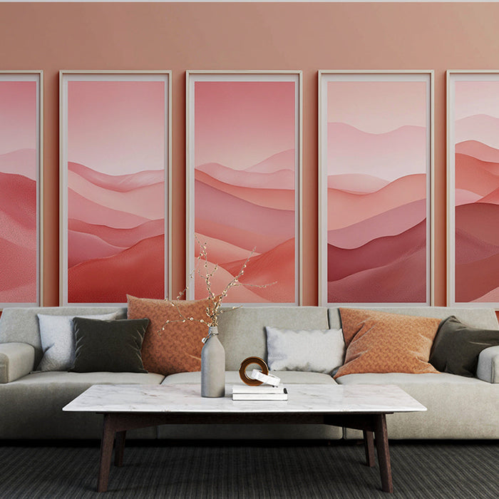 Fototapet imitacija mize | Odtenki rožnate barve in mehke oblike gričev