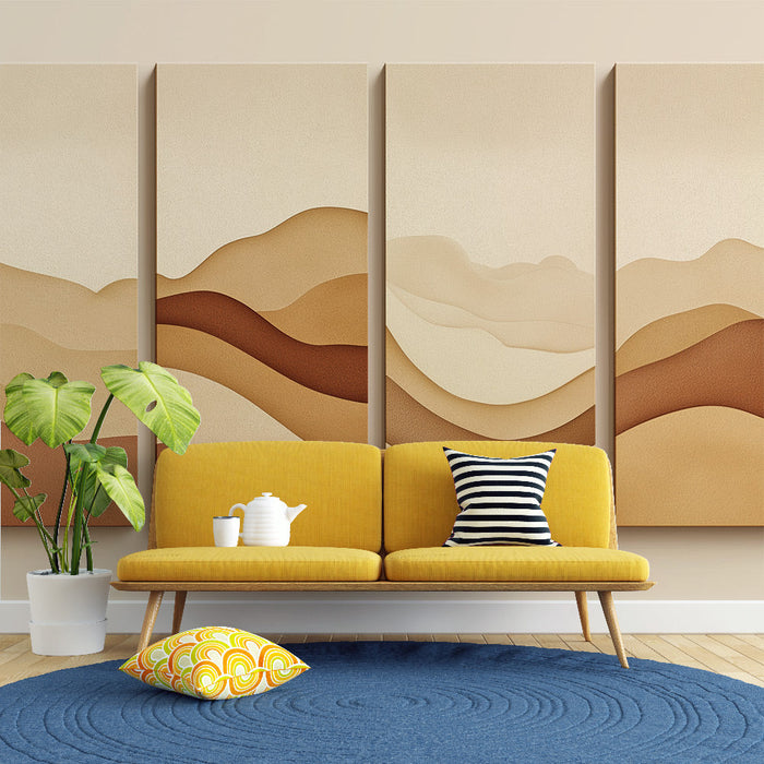 Papel pintado imitación de pintura | Elementos orgánicos con tonos tierra