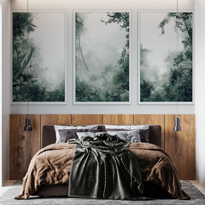 Fototapeta posnemanje imitacija tropskega gozda | Mistična in bujna atmosfera z nežnim učinkom megle