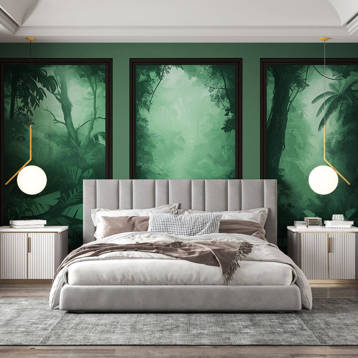 Тапет за стена имитация на тропическа гора | Мистични гледки на плътна гора