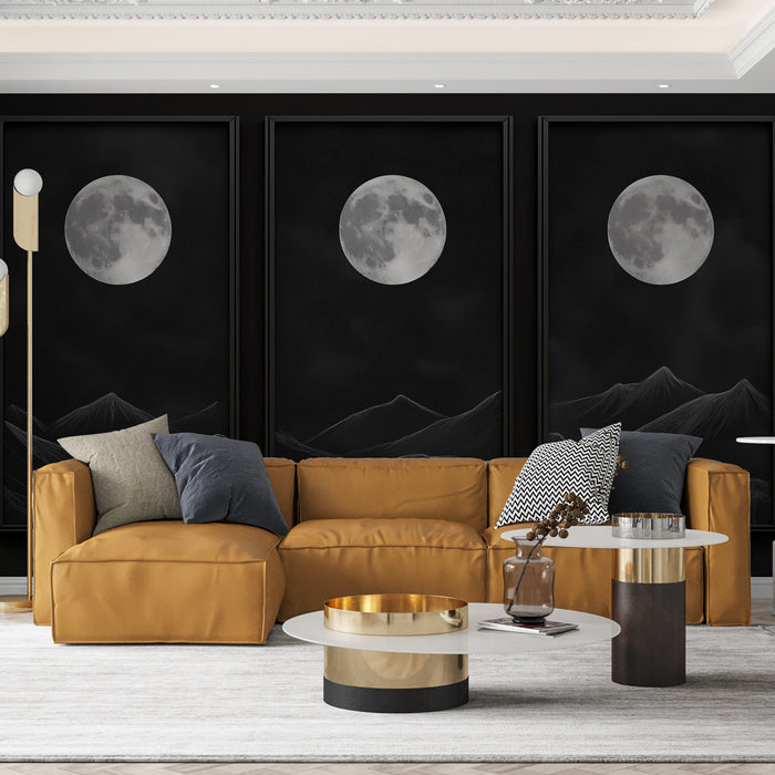 Fototapeet moon and mountains imitatsioon | Öine ja müstiline atmosfäär ühevärvilisena