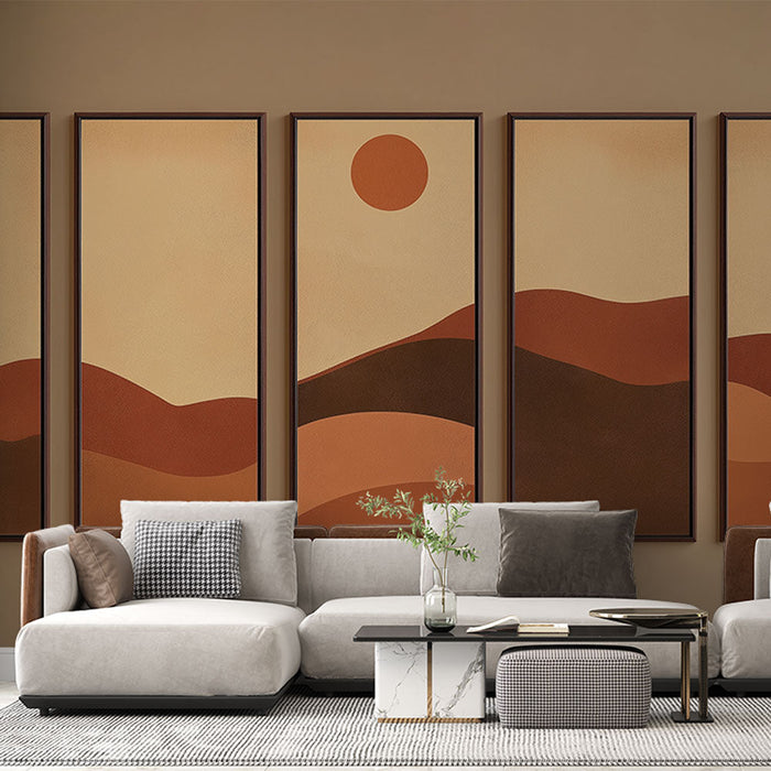 Tapeta s obrazem | Abstraktní krajina v odstínech písku a terakoty
