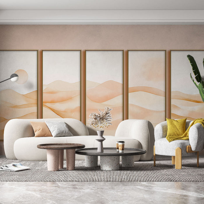 Tapete Imitationstisch | Weiche Pastell-Dünenlandschaften