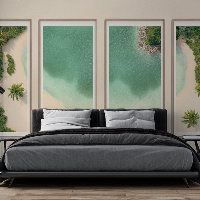 Tapete de imitación de paraíso playero | Vistas aéreas relajantes de exuberantes paisajes costeros