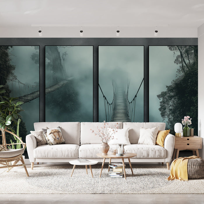 Fototapet taklit tablo | Mistik bir sis içinde asılı yol