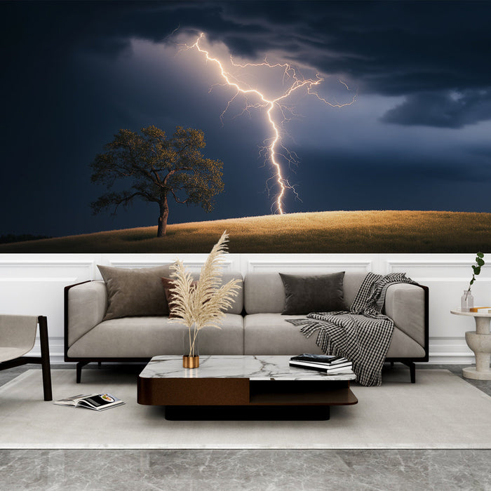 Tapeta burzowa | Jasne błyskawice na burzowym niebie