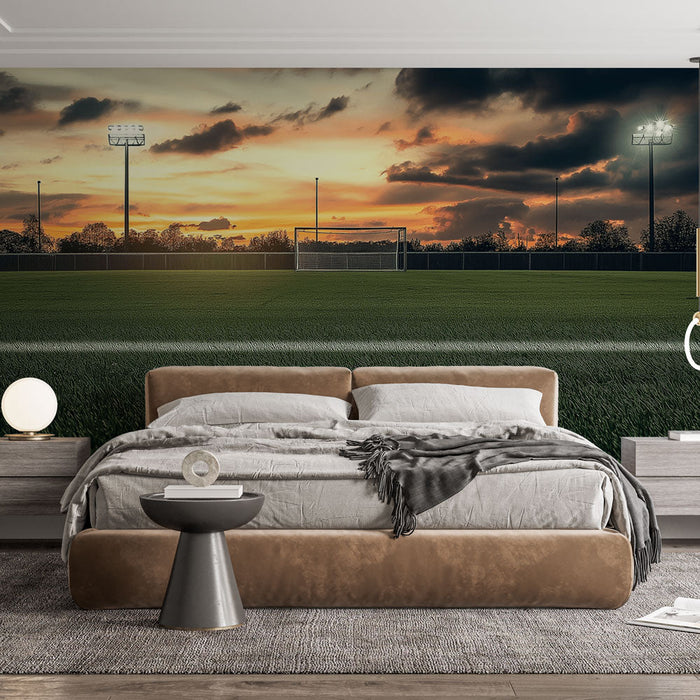 Mural Wallpaper football-field | Sporty atmosphere under the stars