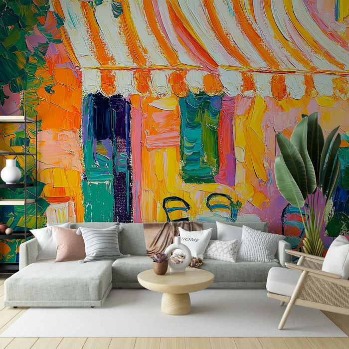 Mural Wallpaper colorful terrace | Friendly and warm atmosphere