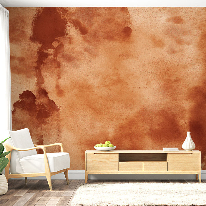 Tapetti terracotta | Abstrakti kuvio oranssin ja ruskean sävyillä