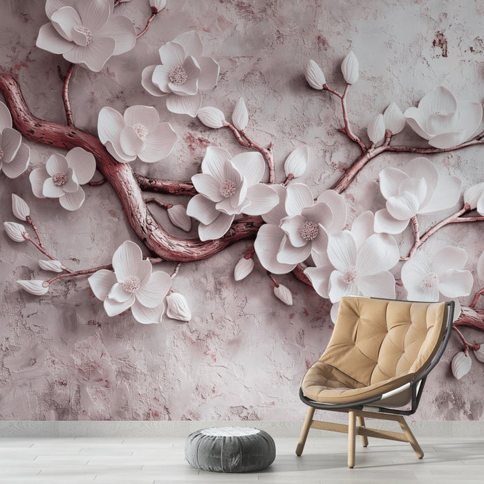 Tapete headboard | Дърво и цветя бордо