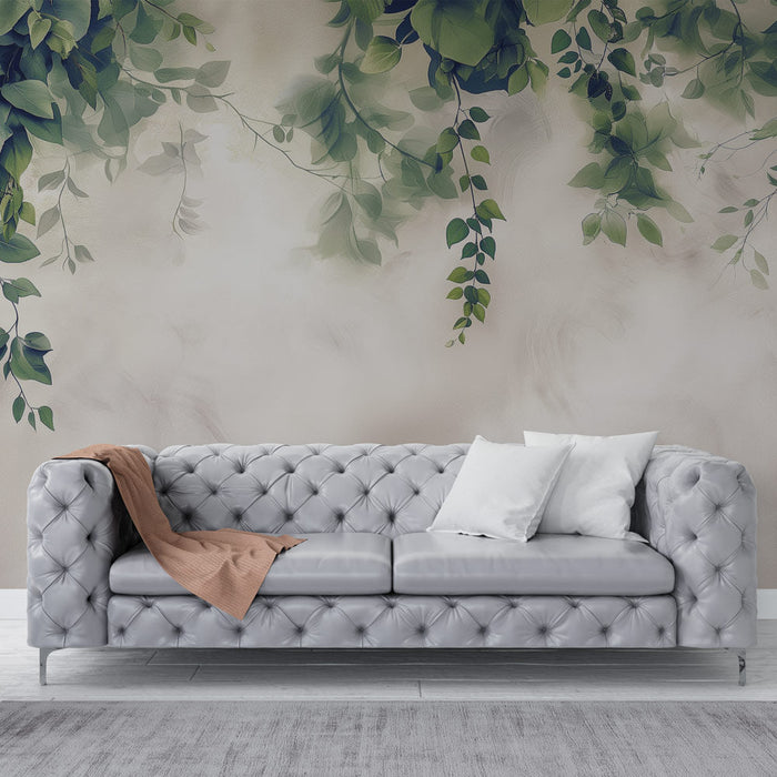 Testata del letto in carta da parati | Foglie marroni e mistero