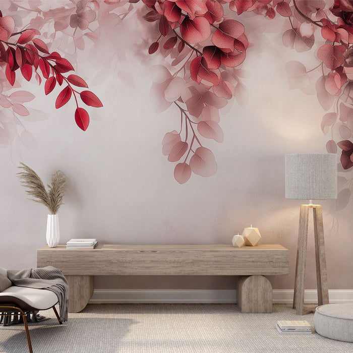 Fototapete Kopfteil | Grünzeug und Burgundernebel