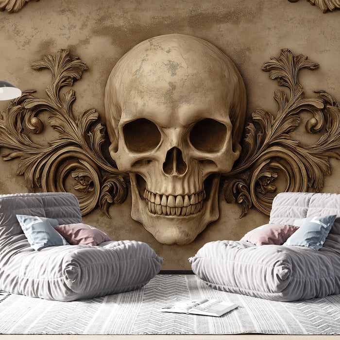 Tapet skull-head | Sepia moldings