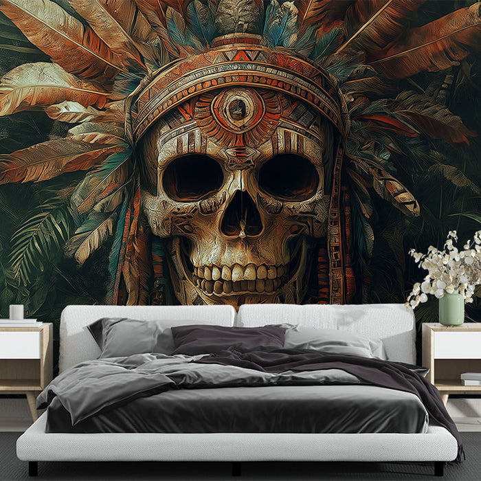 Fototapet tribal skull | Stamme i hjertet av jungelen