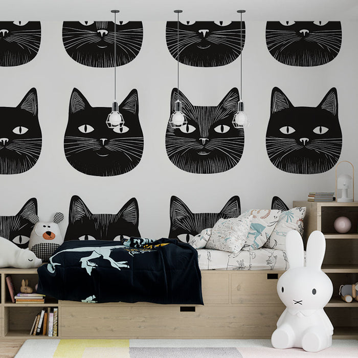 Tapeta mačje glave | Elegantna mačja lica u crno-bijeloj boji