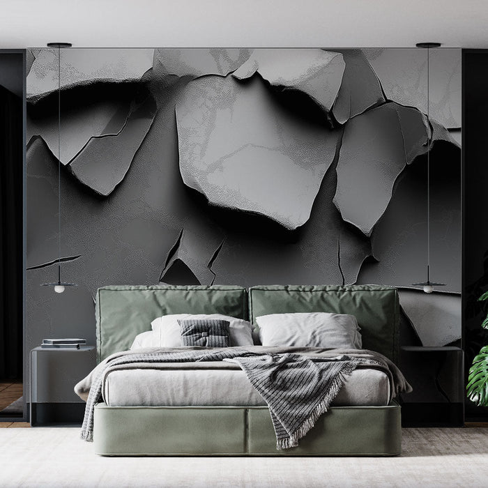 Ταπετσαρία τοιχογραφίας γκρι υφή | Λεπτομέρειες ατελειώτου και σύγχρονης επιφάνειας
