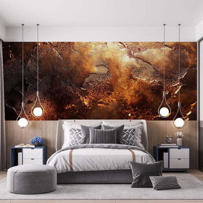 Papel de parede textura metálica | Superfície dourada com tons brilhantes