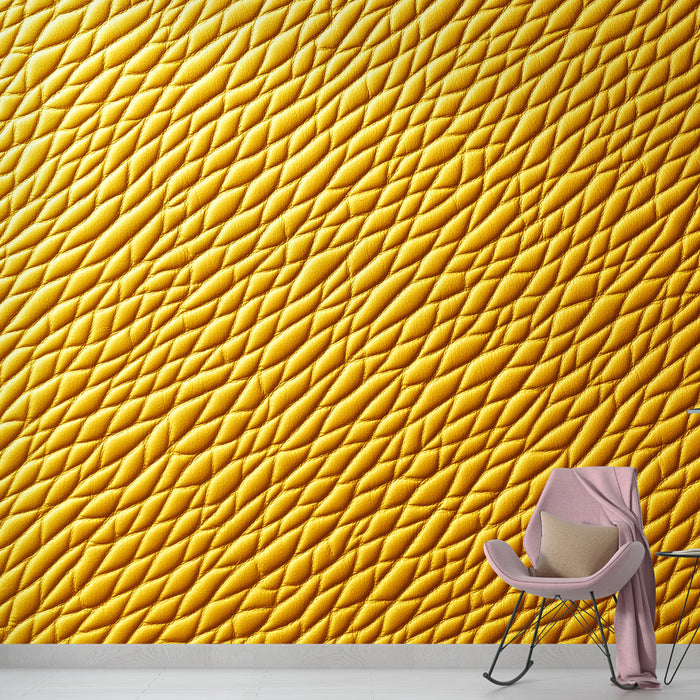 Texturovaná nástěnná tapeta | Živý žlutý reliéfní vzor