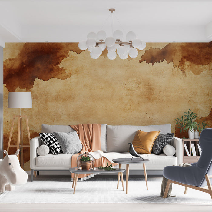 Tapetti vintage-tekstuurilla | Ruskea tausta ja vesiväriefektit