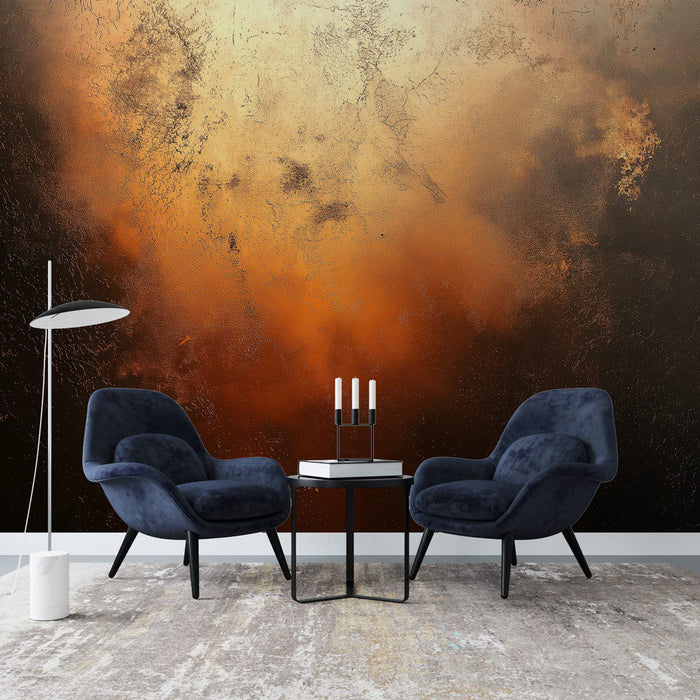 Tapeta teplé textury | Abstraktní vzor s odstíny mědi a černé