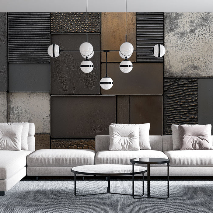 Modern textúrájú fali tapéta | Dekoratív panelek sötét tónusokban és változatos textúrákkal