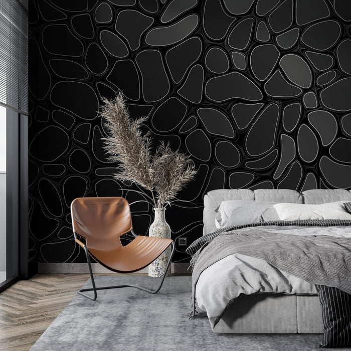 Tapeta černé textury | Vytlačený abstraktní vzor