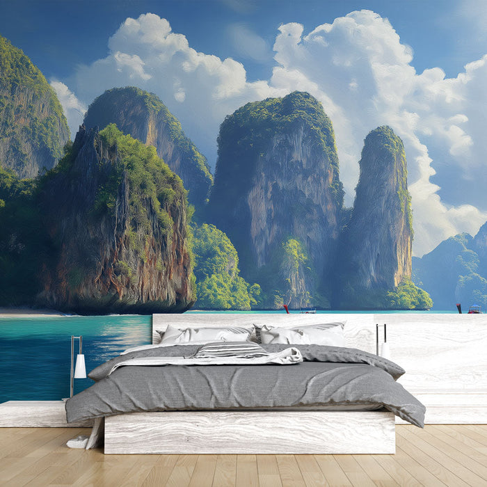 Seinapilt Tapeet Tai | Rannikumaastik majesteetlike kaljuformatsioonide ja türkiissinise veega