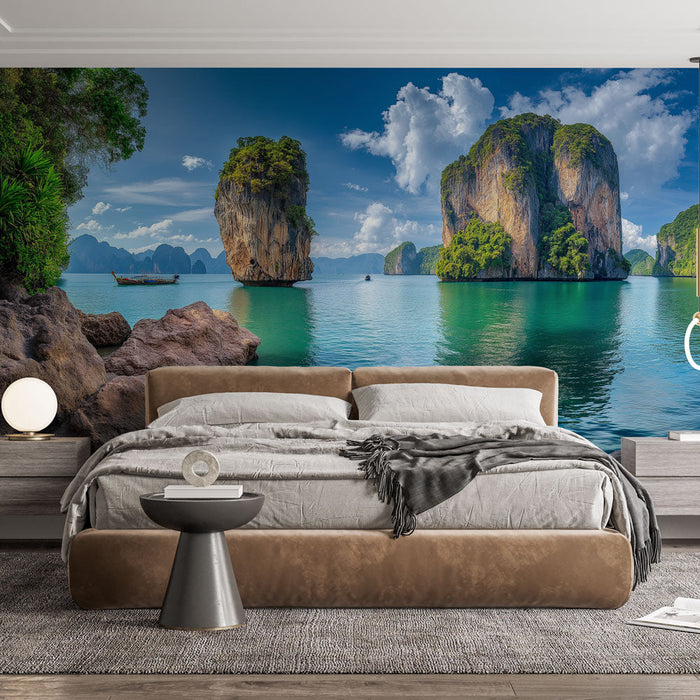 Muraaltapeet Tai | Meremaastik majesteetlike kaljuformatsioonide ja türkiissinise veega