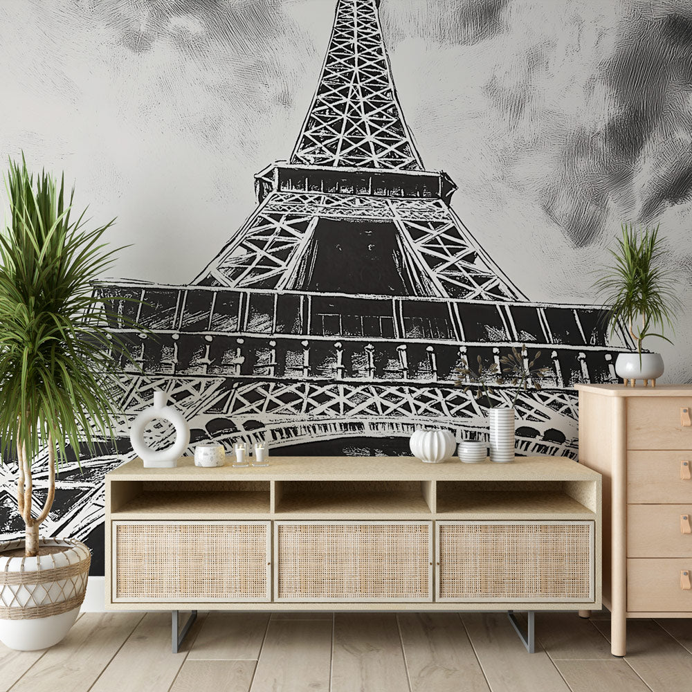 Papel de parede Torre Eiffel | Vista em perspectiva artística da famos —  WonderMural, image size:1000x1000