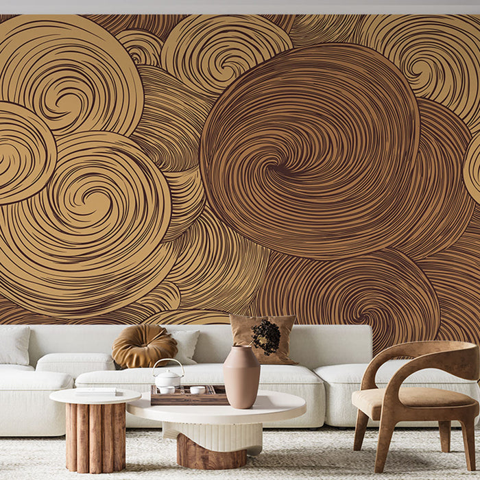 Tapeta whirlwind | Organski spiralni vzorec v toplih tonih