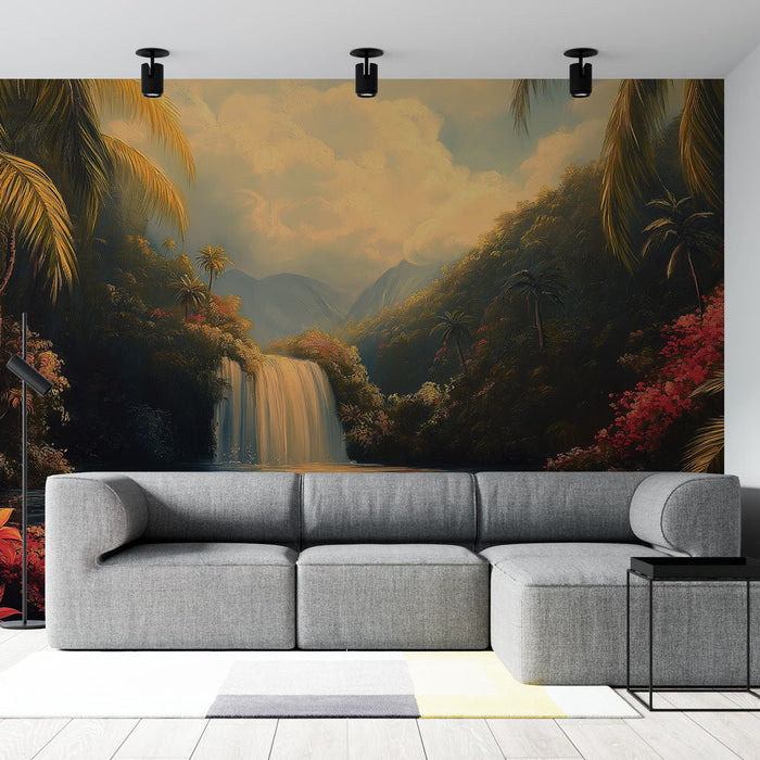 Tapetti trooppinen | Vesiputous ja rehevä vihreys