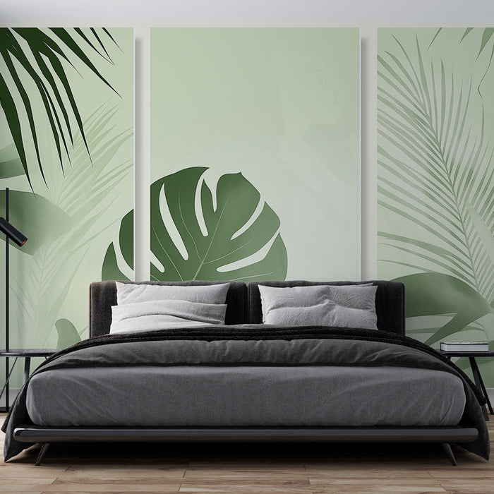 Tapete τροπικό | Ευαίσθητα και αρμονικά πρότυπα πράσινων φύλλων