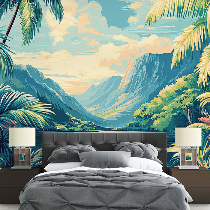Tapet tropical | Peisaj montan și fluvial