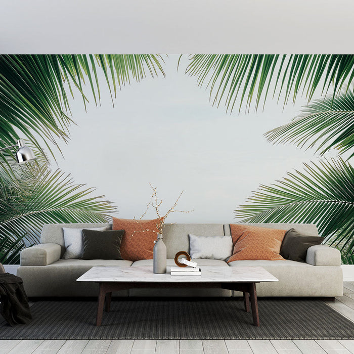 Papel de parede tropical | Praia e Palmeiras