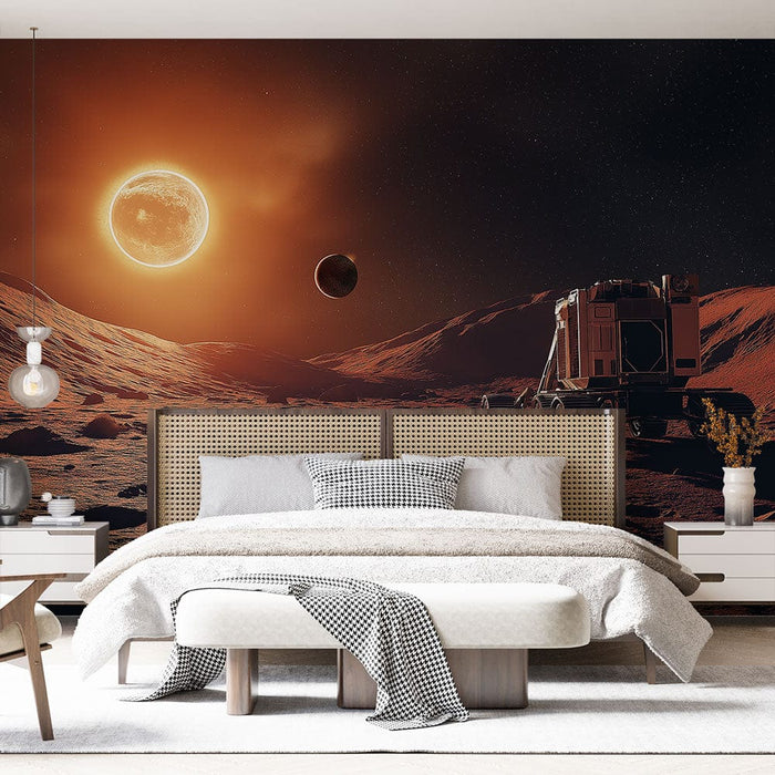 Fototapet univers | Måneutforskning under en lys sol