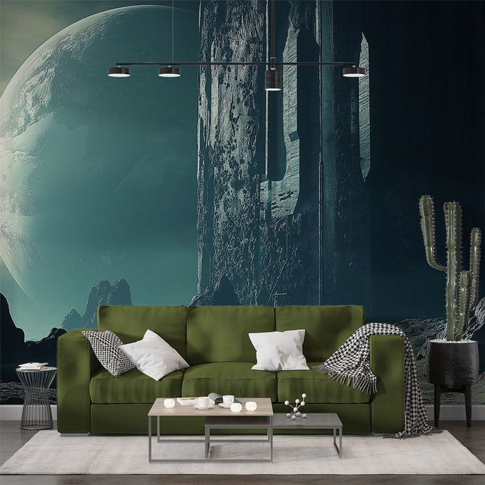 Foto Tapeet universum | Väljaspoolne maastik majesteetliku planeediga