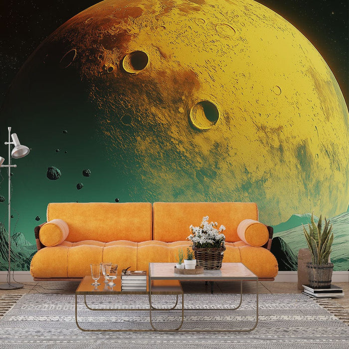 Univerzum tapet | Svetlo rumen planet in asteroidi