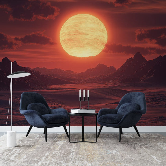 Tapetti-universumi | Upea auringonlaskumaisema vuorten yli