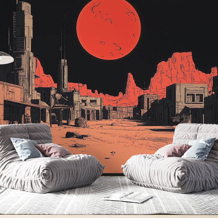 Universul Tapet | Oraș futurist pe o planetă roșie