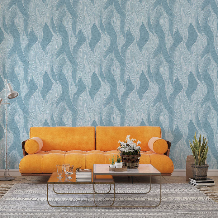 Fototapeet sinine lainemuster | Õrn laineline muster hele sinistes toonides