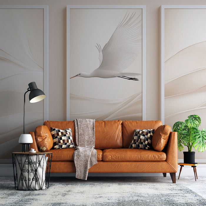 Градиентна вълна тапет | Птица в полет на мек и успокояващ фон