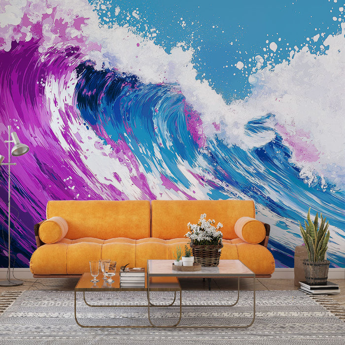 Panoraamne laine seinamaaling | Erksate värvide pursked
