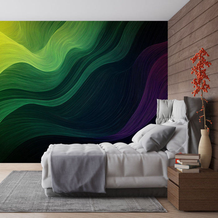 Mural Wallpaper abstract waves | Color gradient