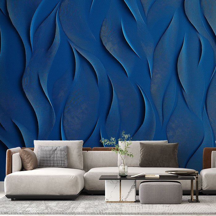 Papel pintado blue waves | Elegant fluidity and depth