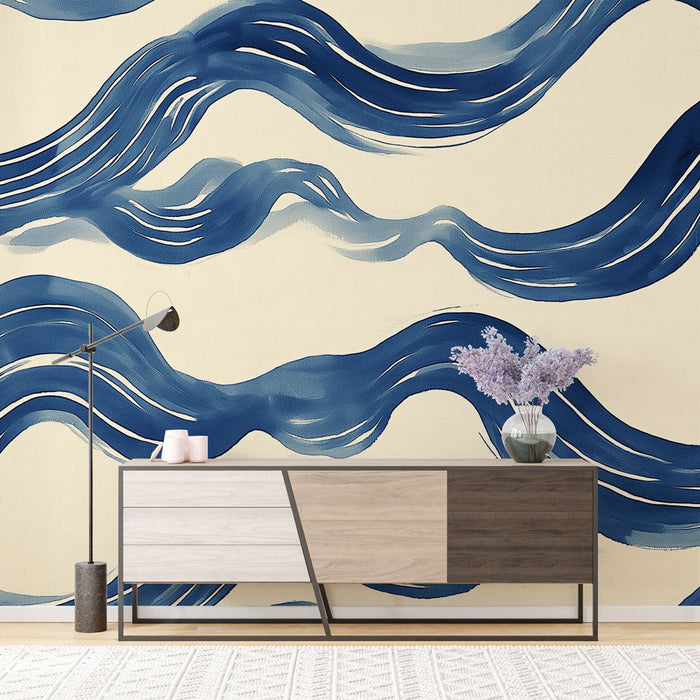 Фототапет вълни | Воден мотив в нюанси на синьо