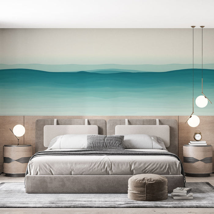 Valovita tapeta | Valoviti vzorci v gradientni modri