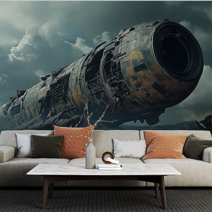 Foto Behang kosmoselaev | Hüljatud laeva vrakk kõrbeplaneedil