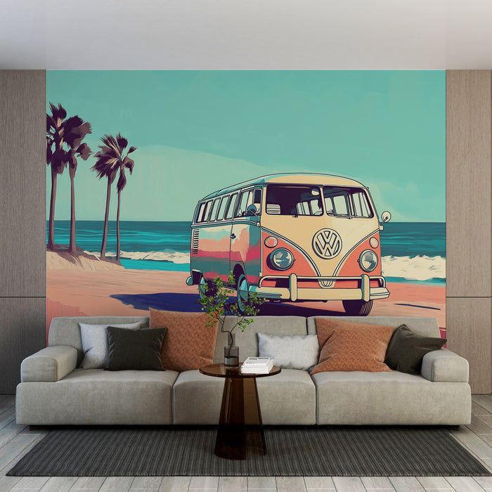 Tapeta van retro | Volkswagen van na slunné pláži